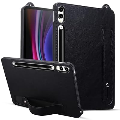 Allytechgroup Slim Case for Samsung Galaxy Tab S11 11" SM-X730 X736B 2025, Shockproof Hand Strap Stand Lightweight Bumper Thin Cover for Galaxy Tab S11 11 Inch 2025, Black