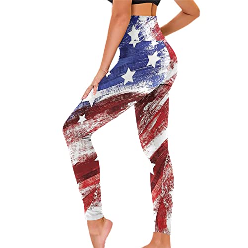 Lmsxct Patriotic Leggings For Women American Flag Print 4Th Of July Outfits Workout Gym Tummy Control High Waisted Yoga Pants Wine #TOP1