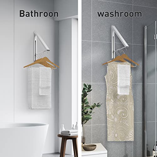 Anjuer Wall Mounted Drying Rack Clothes Hanger Folding Wall Coat Racks Aluminum Home Storage Organiser Space Savers #TOP7