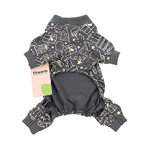 Fitwarm 100% Cotton Dog Birthday Pajamas Gifts Costumes Pet Clothes Cat Jumpsuits Onesies Jammies Black Medium #TOP4