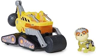Paw Patrol: The Mighty Movie, Construction Toy Truck with Rubble Mighty Pups Action Figure, Lights and Sounds, Kids Toys for Boys and Girls 3+