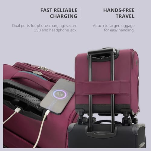 Image of VERAGE Carry On Underseat Luggage with Wheels & USB Port, Wheeled Spinner Bag Carry-on Luggages for Airlines, Lightweight Suitcase Men Women, Pilots and Crew (Upgrade-14-Inch Compact)
