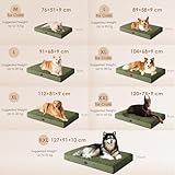 EHEYCIGA Orthopädisches Hundebett Grosse Hunde XL 112x81x9cm, Hundekissen Waschbar Flauschig, Hundematte Hundematratze für Kiste, Olive Grün