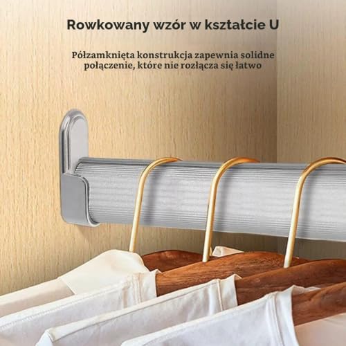 Uchwyt na drążek na ubrania, 10 sztuk, drążek do garderoby, drążek do garderoby, drążek na ubrania, drążek do szafy