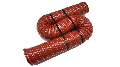 Autobahn88 Automotive SCAT Flex Duct (Silicone-Impregnated Fiberglass, Steel Wire Reinforced) - for Intake, Cooling, HVAC Routing, Inner Diameter 51mm (2"), Length 3 Meter (10 Feet) (Red) by Autobahn88 - Used condition - US$42.14