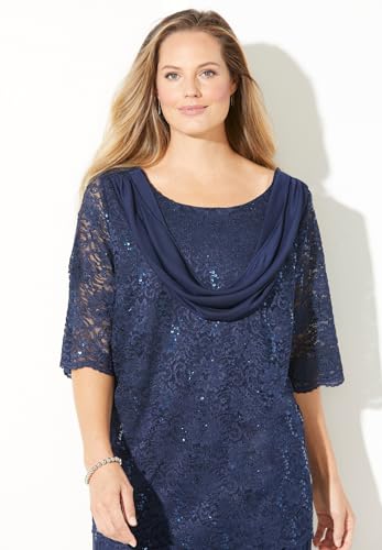 Catherines Women's Plus Size Sparkle & Lace Pant Set4