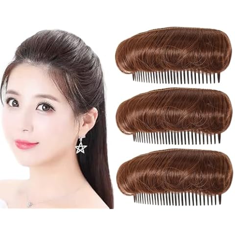 Elandy 3Pcs Hair Bun Invisible False Hair Clip, Light Brown Cover