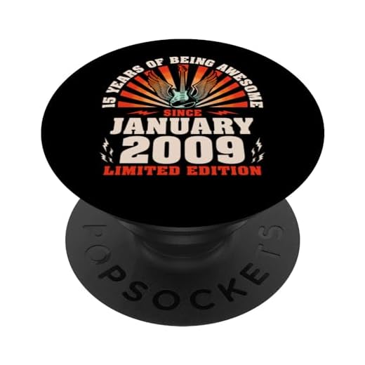 15 Cumpleaños 15 Años Guitarrista Nacido En Enero 2009 PopSockets PopGrip Intercambiable