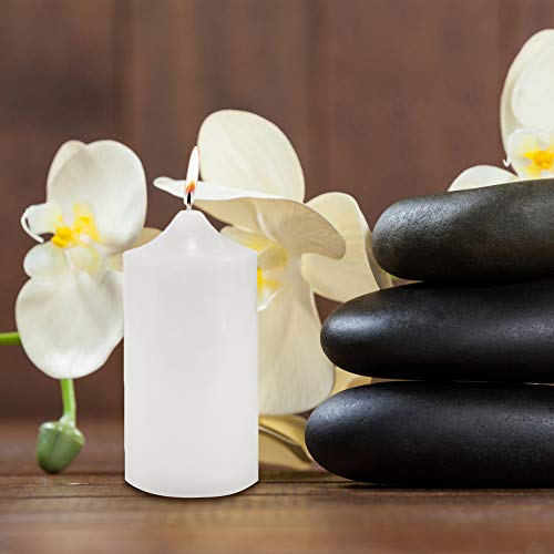 Super Z Outlet 3" X 6" Unscented White Pillar Candle For Weddings, Home Decoration, Relaxation, Spa, Smokeless Cotton Wick. (1 Candle) #TOP2