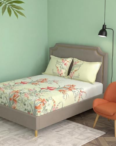Image of Portico New York Super King Size Flat Bedsheet with 2 Pillow Covers Facets (Multicolor 6)