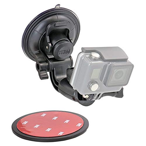 Car Camera Mount (Quick-Removal) with 3M Disk and 360 Degree Roation for Gopro