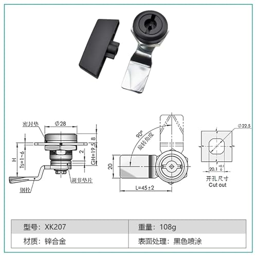 XK207 Airfoil Slot Turnbuckle Small Turnbuckle Mini Small Cylindrical Baffle Airfoil Slot Turnbuckle Lock 1Pcs miniatura 2