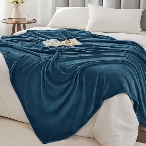Image of BEDELITE Fleece Blanket Twin Size Mineral Blue Throw Blankets for Couch & Bed, Luxury Plush Cozy Fuzzy Blanket 60x80 inches, Super Soft Warm Lightweight Throw Blanket for Travel Camping
