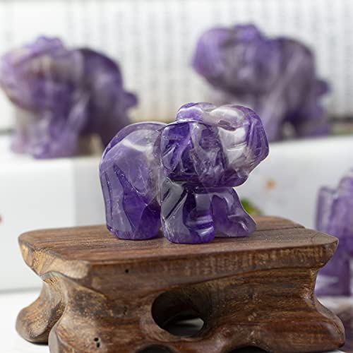 Gemstone ELEPHANT Statue Figurine Collectible Decor 1.5 Inches thumb #3