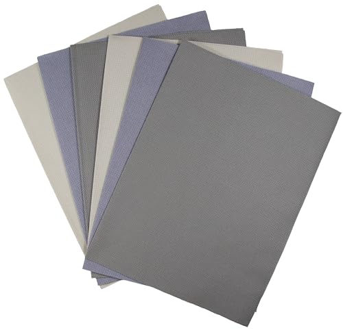 Image of KCS 4 /6 pc of 12 inch x 18 inch (30cmx45cm) 18CT Counted Cotton Aida Cloth Cross Stitch Fabric (6 pc, Pearl Grey+Light Steel Grey+Medium Grey)