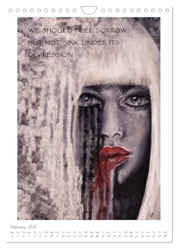 Colourful Women - Fantasy women portraits in acrylic and mixed media, US-Version (Wall Calendar 2026 DIN A4 Portrait), CALVENDO 12 Month Wall Calendar - Image 7