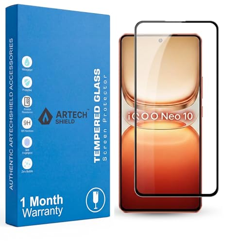 Image of Military-Grade UV Tempered Glass for IQOO Neo 10, Edge-to-Edge Coverage, 9H Hardness, Bubble-Free Easy Install