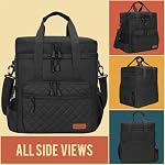 Glass Air Fryer Carrying Bag Compatible with Ninja Crispi 4-in-1 Portable Glass Air Fryer Cooking System, Double Layer Insulated Storage Bag for Ninja Crispi Air Fryer, Black - Image 7