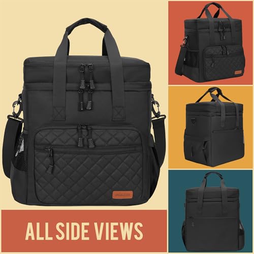 FURIMETY Air Fryer Carrying Bag Compatible with Ninja Crispi 4-in-1 Portable Glass Air Fryer Cooking System, 2 Layers insulated Storage Bag for Ninja Crispi Air Fryer, Black by FURIMETY - Image 7
