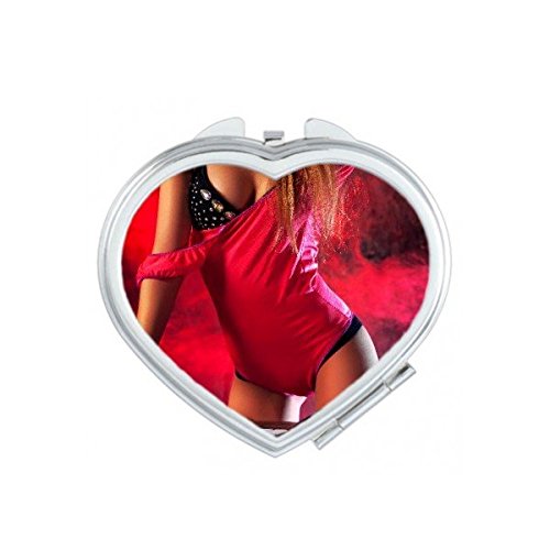 Miroir de Poche DJ Jouer Fille Bikini pour Maquillage Compact et Portable