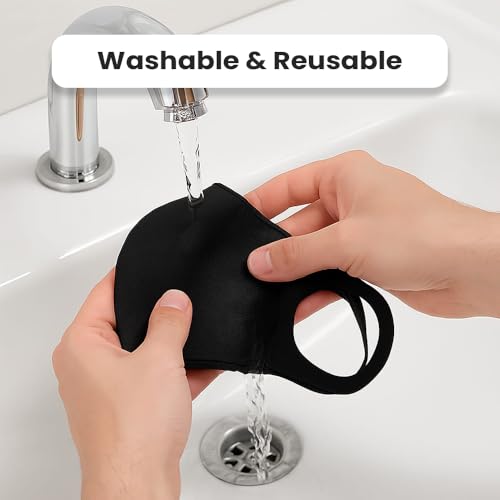 Image of Yugan Anti Pollution Reusable and Washable Face Mask for Adult, Unisex, Soft Breathable Oxford Fabric (Black)