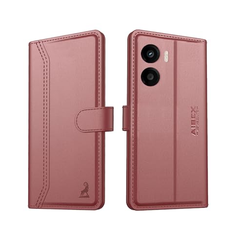 Image of AIBEX Compatible for Motorola G05 Flip Cover Leather Finish with Magnatic Closure | Inside TPU with Card Pockets | Wallet Stand | Complete Protection Flip Case -Brown