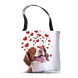 BAGEYOU My Beloved Dog - Bolsa de lona para la compra, diseño de corazones, 12, 18x18inch/45x45cm