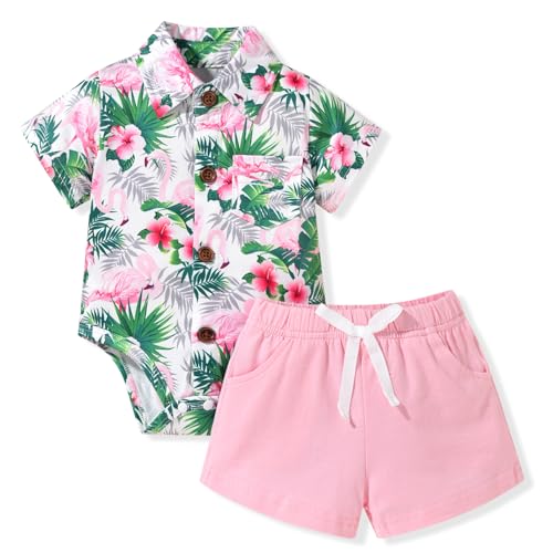 Image of MINIFEIKO Baby Boy Hawaiian Outfit