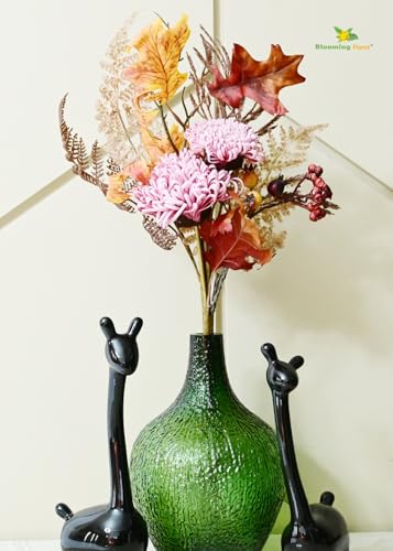 Image of Blooming Floret Artificial Flower Bunch /Lifelike Faux Flowers with Leaves, 62cm for Home Decor /Office Decor /Party Decor /Gifting | Tall Ornamental Stems | Durable (Pink)