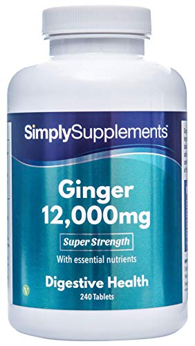 Jengibre 12000mg | Extra Fuerte - ¡Bote para 8 meses! - Apto para veganos - 240 Comprimidos - SimplySupplements Cover