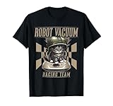 Cat And Robot Vacuum Cleaner Cat Dad Men Women Kids T-Shirt