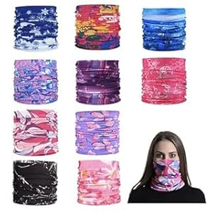 QUIIEOSKIA 10 Pcs Outdoor Multifunktionstuch Sport Magic Nahtlose Schal Magic Kopftuch Elastische Stirnband Bandana UV Widerstand Sport Kopfbedeckung für Reiten Motorradfahren Wandern Angeln Yoga