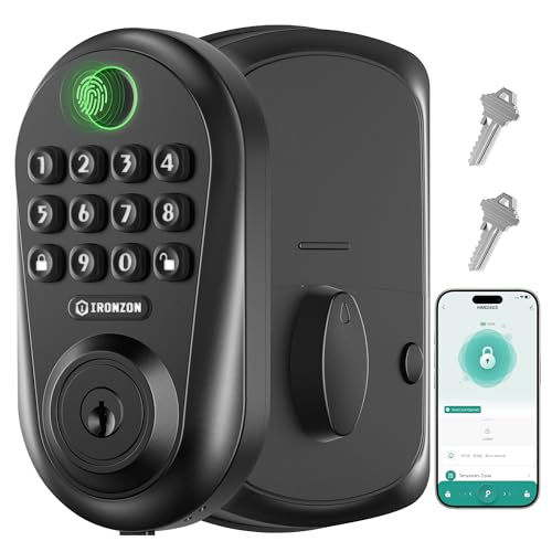 Image of Keyless Entry Door Lock - 350Y 5-in-1 Fingerprint Smart Locks for Front Door,Keyless Entry Door Lock with Keypad Deadbolt, Biometric Electronic Lock for Front Door