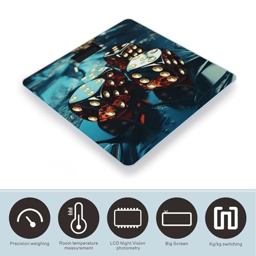 Báscula digital para baño con vidrio templado y pantalla LCD miniatura 3