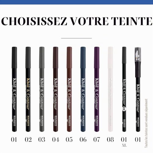 Bourjois - Khôl & Contour Crayon Yeux Couleur intense - 02 Ultra Black - 1,2 g (Lot de 2)