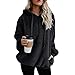 Produktbild BEUHOME Damen Hoodie Kapuzenpullover Casual Winter Samt Langarm Halbe Reißverschluss Sweatshirt Mantel Tops