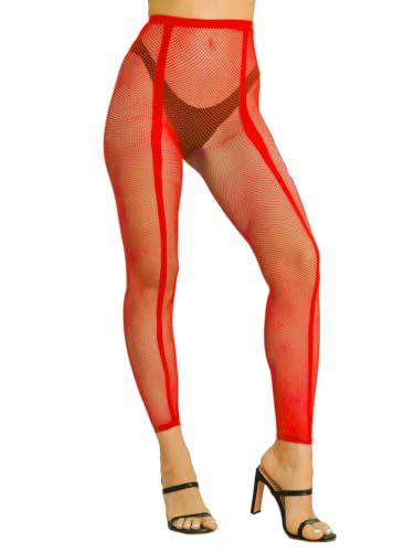 Image of VINICUNCA Women's Footless Fishnet Stockings Sparkle Rhinestone High Waist Tights Pantyhose