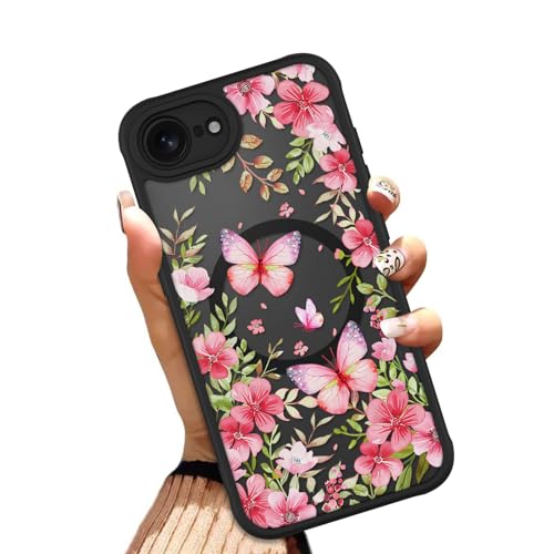 OOK Pink Butterflies Floral Phone Case Made for iPhone 16e and iPhone 17e