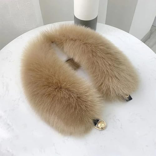 Faux Fur Collar, Women Winter Detachable Warm Plush Hood Trim Replacement for Coat Sweater Jacket3
