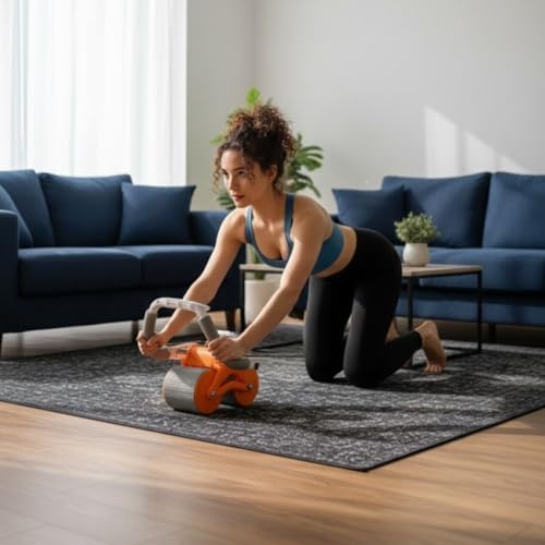 BUFFER Dijital Sayaçlı Çek-Bırak Mekik Aleti, Karın ve Core Güçlendirici, Evde Spor Ekipmanı, Turuncu Gri - Görsel 4