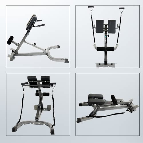 Darcon Hyperextension Bench Roman Chair - Adjustable And Foldable Back Extension Bench, Glutes Home Workout Equipment For Women And Men. Full All-In-One Body Workout. Set Includes 2 Rope Band, And 2 Handles. #TOP1