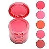 UCANBE 5 Colors Face Blusher Palette Waterproof Matte Long Lasting Lightweight Blush Powder Pink Coral Blushing Pallet with Brush Mirror Women Makeup Gift Set Kit