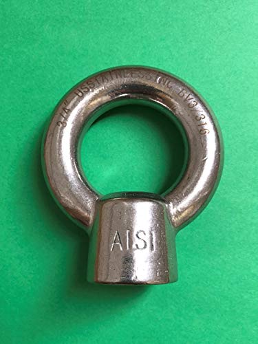 Image of US STAINLESS Stainless Steel 316 Lifting Eye Nut 3 /4 inch UNC Marine Grade Pitch of 10