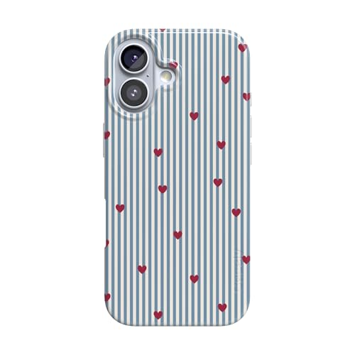 Casely iPhone 17 Case | Love Lines | Blue Stripes | Compatible with MagSafe | Classic Ultra Slim Design