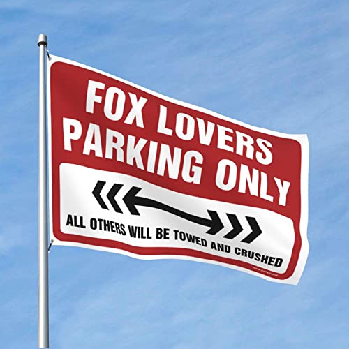 Grand drapeau décoratif 120 x 180 cm Cave Fox Lovers pour aménagement extérieur