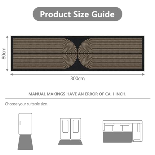 Alfombra de yute lavable 80x300cm resistente para sala de estar y dormitorio 3