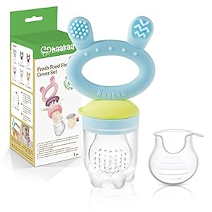 Haakaa Baby Fruit Food Feeder Pacifier | Milk Frozen Set | Silicone Feeder and Teether for Infant Safely Self Feeding…