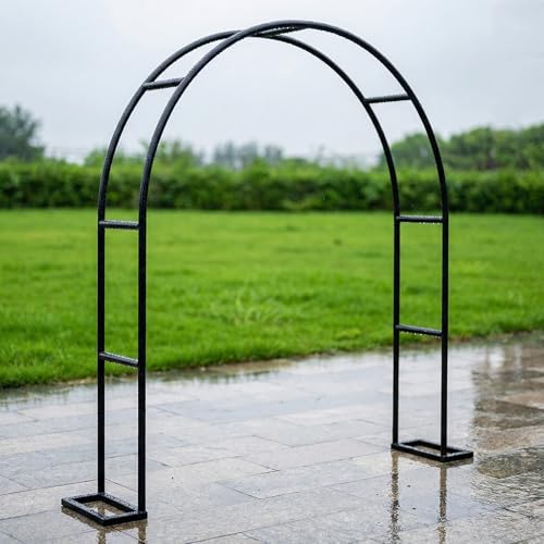 Arco de jardín para rosales, enrejado de acero decorativo para bodas y eventos en el patio