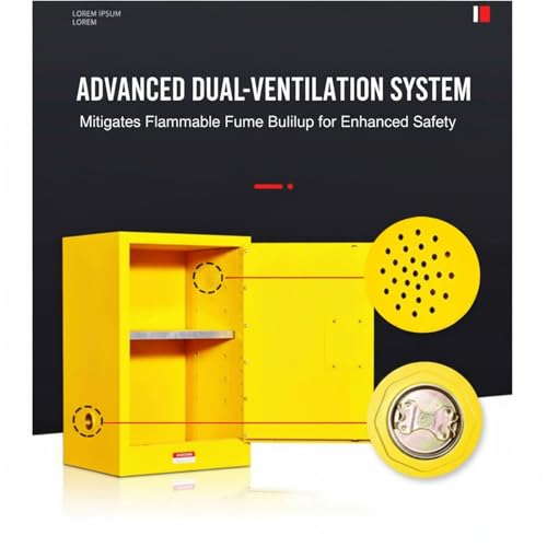 Armario para Almacenamiento de Productos químicos | Armario de Seguridad para líquidos peligrosos y ácidos | Taquilla de Seguridad de Grado Industrial y de Laboratorio