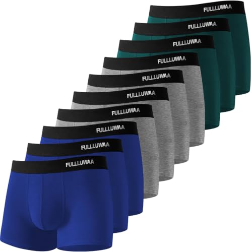 Fullluwaa Boxer Homme Coton Lot de 10, Doux Ceinture Élastique